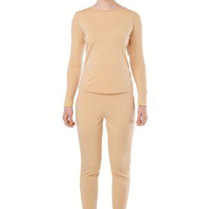 Maillot beige 2 piezas mujer spandex K7984